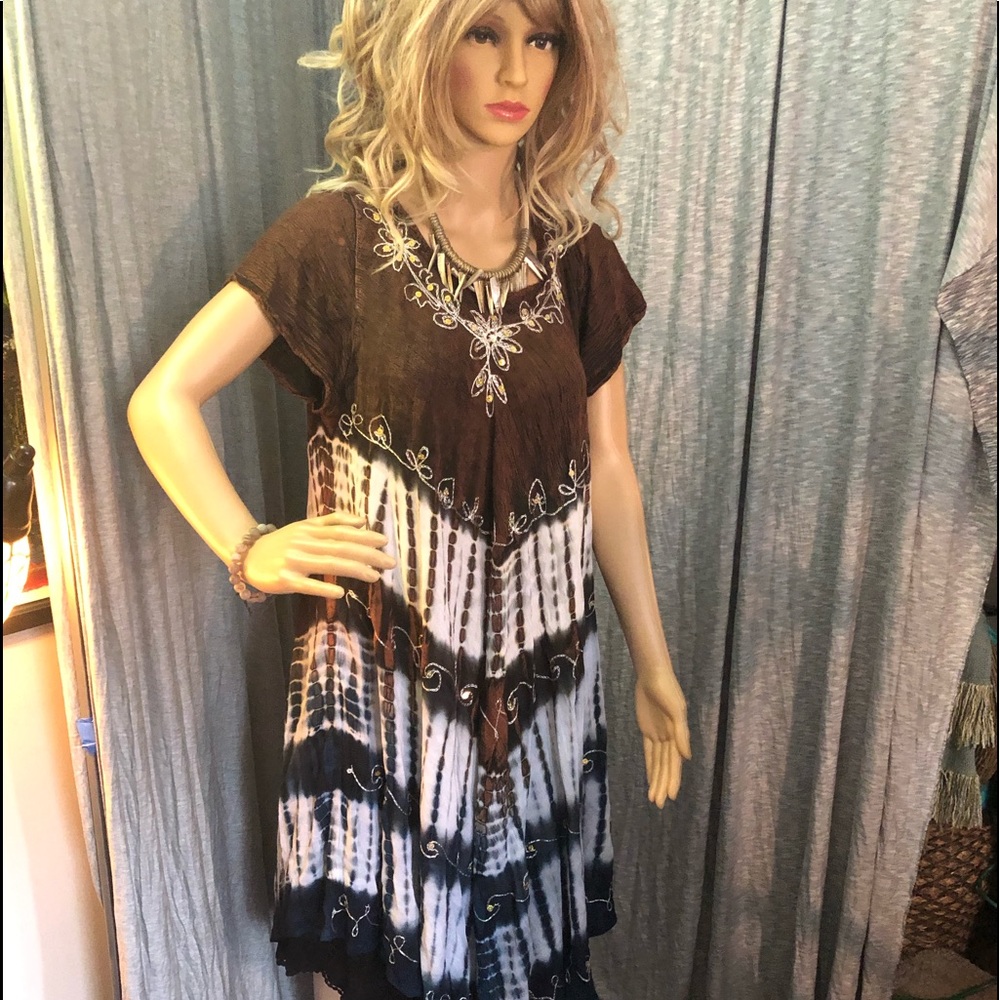 Tie dye beach cover up/ dress